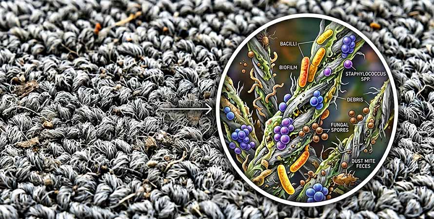 Микроби в мръсен килим